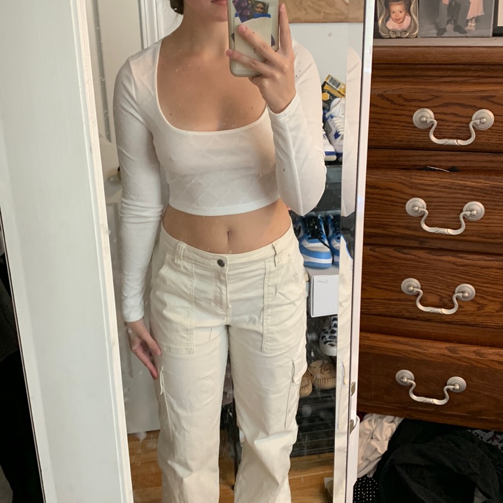 white crop top